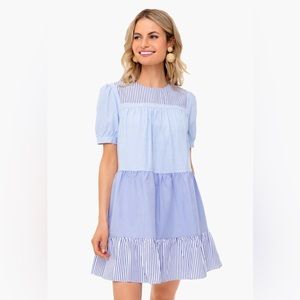 Pomander Place for Tuckernuck. Blue Striped Quinn Dress. M.